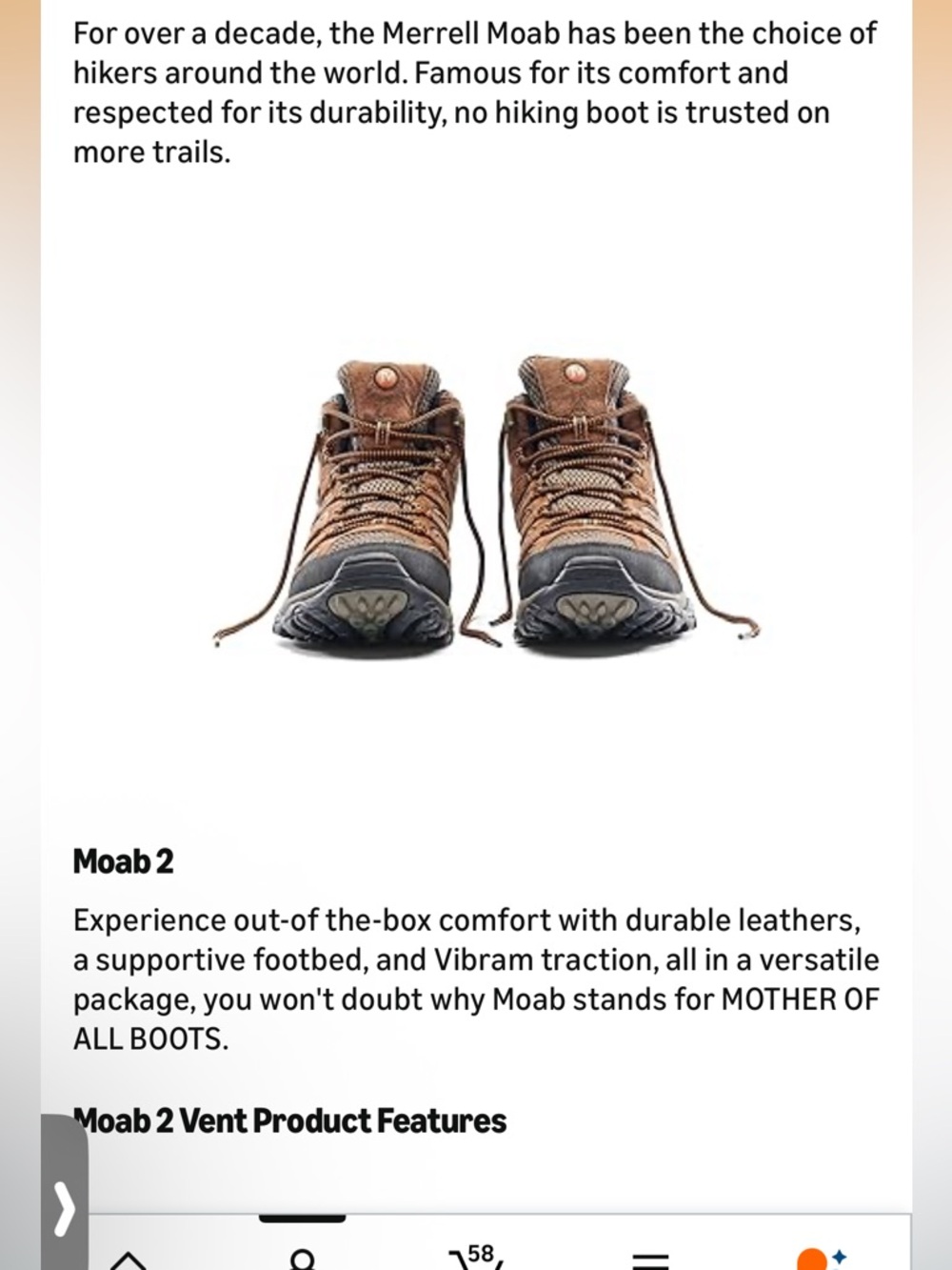 Merrell Moab 2 Hiking Boot - Picture 5 of 5
